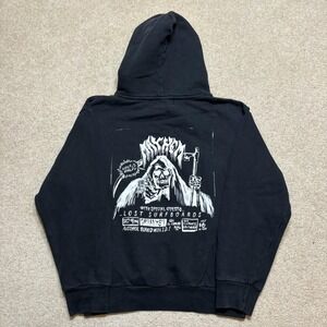 Lost Hoodie Mens Small Black Mayhem Grim Reaper Surf Skate Coastal Sweatshirt
